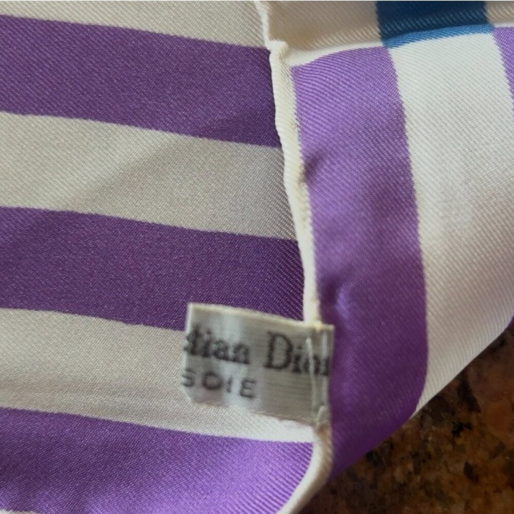 Two New Vintage Christian Dior Silk Scarves with Packaging Hand Rolled Edges - Picture 7 of 16